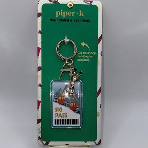 Piper K Ski Pass Bag Charm Keychain